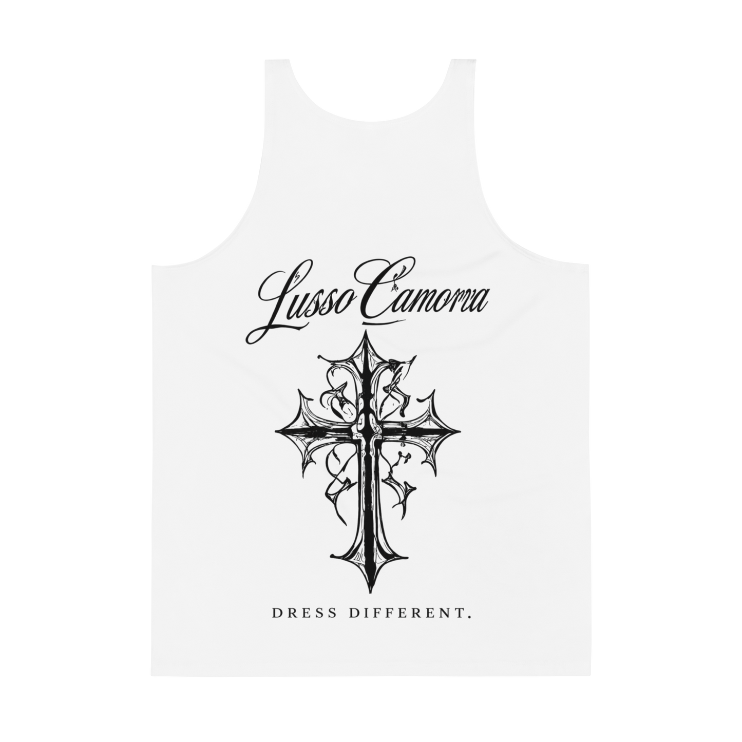 Lusso Camorra Tank Top — white, back view 2