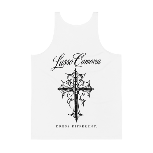 Lusso Camorra Tank Top — white, back view 2