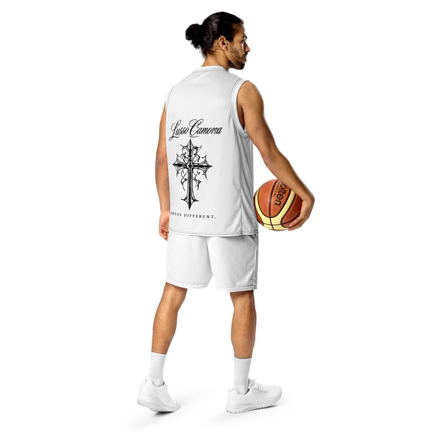 Lusso Camorra Basketball Jersey, white, back view