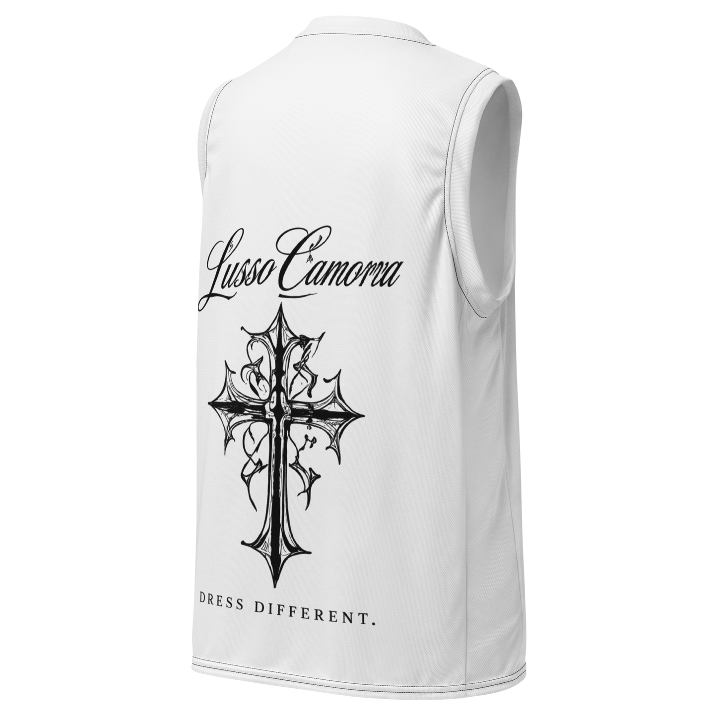 Lusso Camorra Basketball Jersey, white, back view