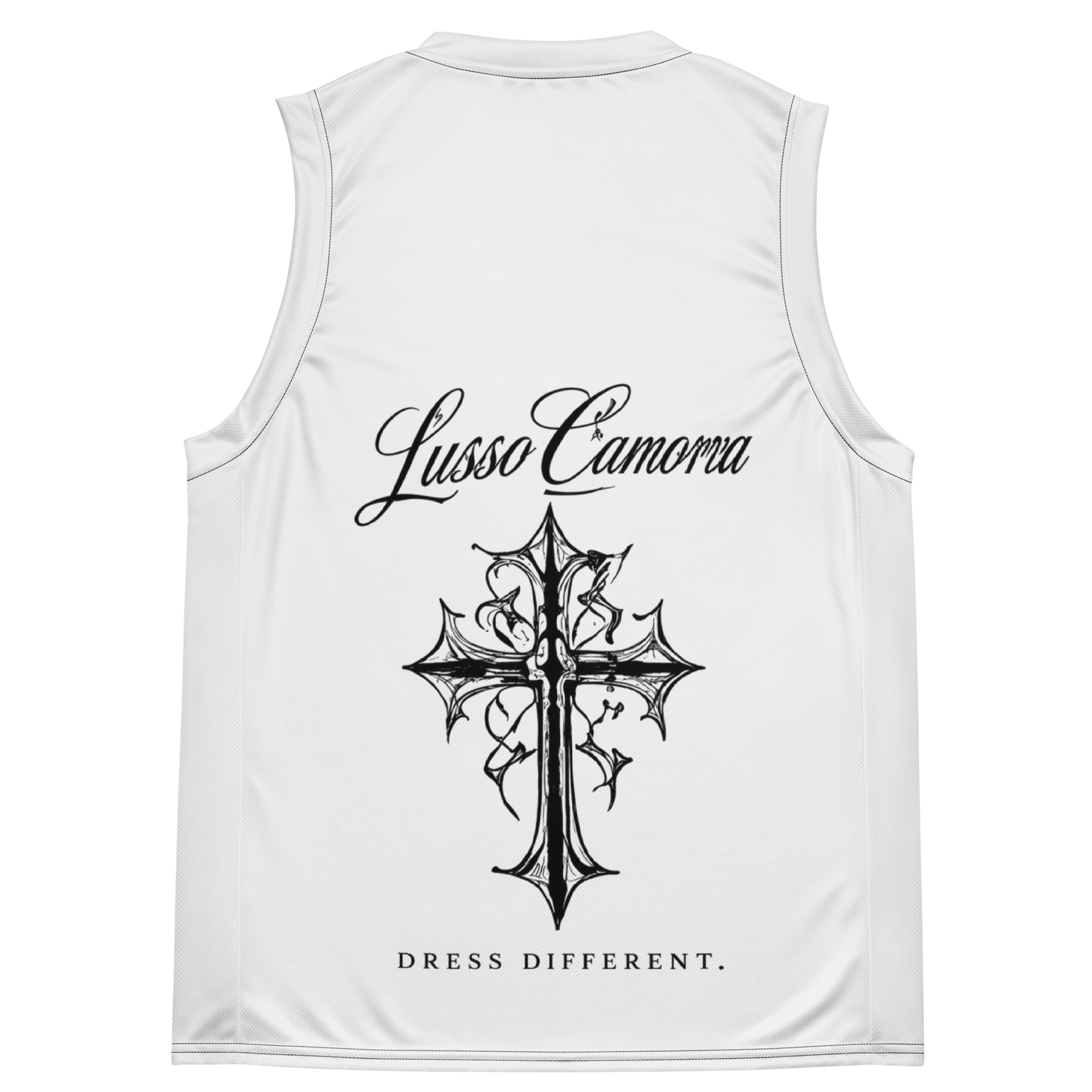 Lusso Camorra Basketball Jersey, white, back view