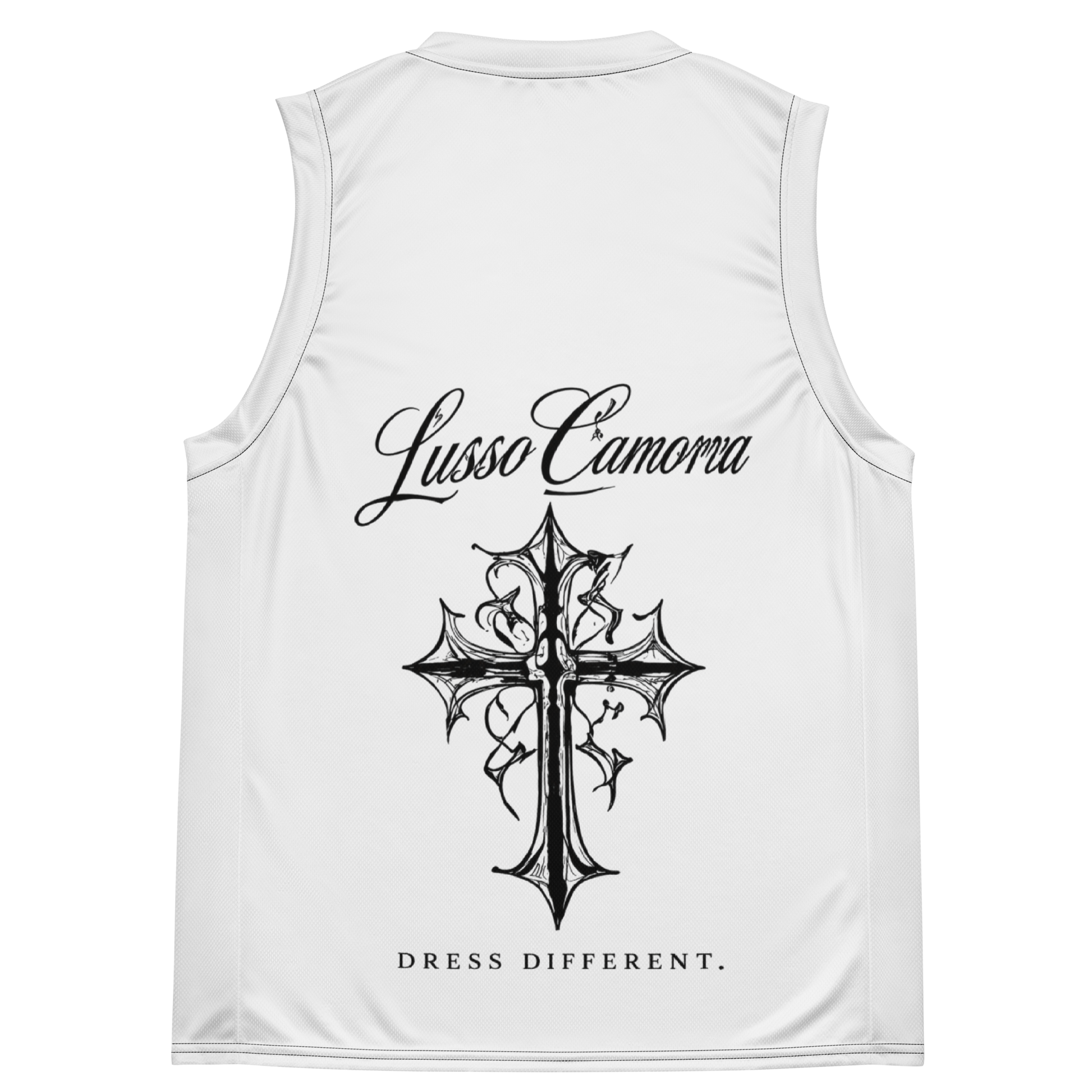 Lusso Camorra Basketball Jersey, white, back view