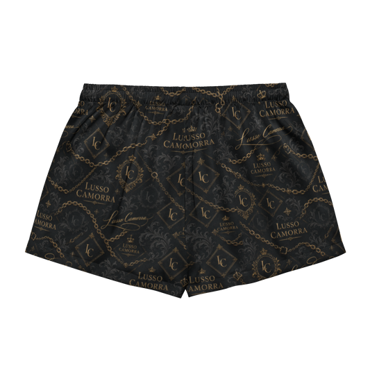 Lusso Camorra Women’s Pajama Shorts, black, back view