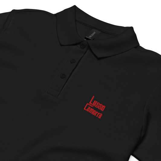 Lusso Camorra Women’s Piqué Polo, black, product detail view
